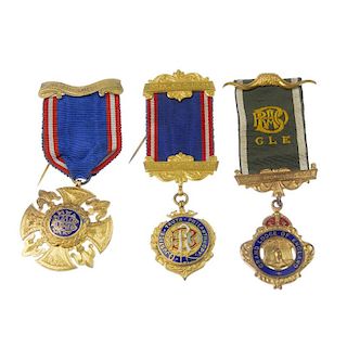 RAOB, silver-gilt and enamel jewels (2), silver jewel, gilt-metal (4); Order of the Eastern Star sil