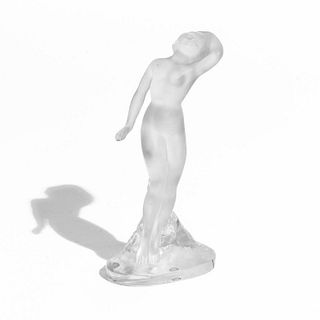 Lalique Signed Sculpture of Nude Woman