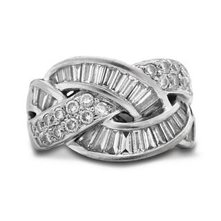 Ring, GIA Diamond and 18k white gold ring