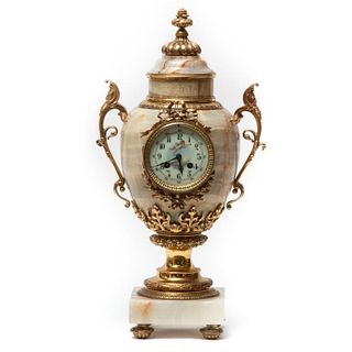 French 19th Century onyx and bronze Clock