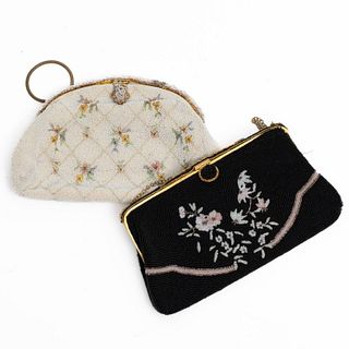 lot of two beaded evening clutch purses circa 1920