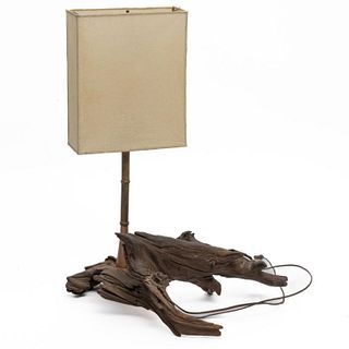 Mid century driftwood table lamp
