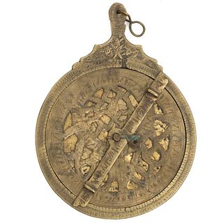Antique astrolabe brass nautical navigation instrument
