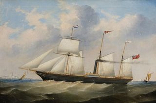 19th Century East India Company ship, Bombay Oil on canvas