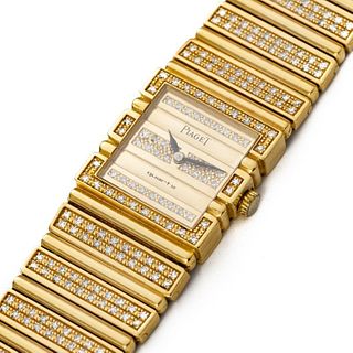 Piaget, Yellow Gold and Diamond Bracelet Watch