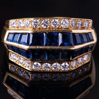 Ring, Oscar Heyman 2.55ctw Blue Sapphire &amp; Diamond Ring