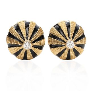 Tiffany &amp; Co. Schlumberger Gold and Enamel Taj Mahal Stud Earrings