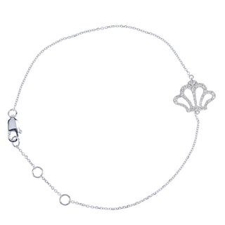 * A diamond bracelet. Of openwork design, the brilliant-cut diamond stylised fan, to the fine belche