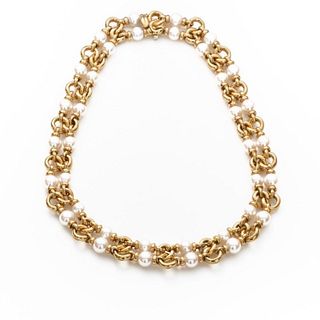 Bulgari Gold and Pearl Necklace