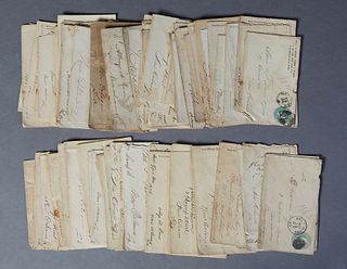 Group of Seventy-Nine New Orleans Envelopes with cancelled Oval Green 3 cents postage, 19th and early 20th c. (79 Pcs.) Provenance: The Collection of 