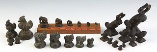 Group of Twenty-Four Asian Bronze Opium Weights, with figural decoration (24 Pcs.)