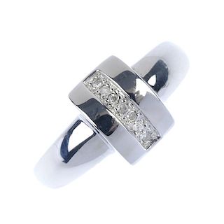 A set of 9ct gold diamond jewellery. To include a single-cut diamond line highlight marquise-shape p