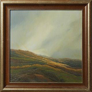 Trevor Geoghegan (1946-, Irish), "Ridgeway No. 3," 1983, oil on canvas, signed lower right, signed, titled and dated on "Solomon Gallery" artist label