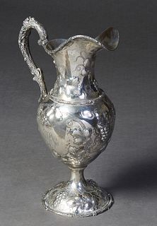 Large American Sterling Silver Five Pint Pitcher, late 19th/early 20th c., marked # 2493 and Sterling on the underside, possibly by A. G. Schultz, Bal