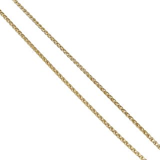 An 18ct gold necklace. The fancy-link chain, to the lobster clasp. Hallmarks for Birmingham. Length