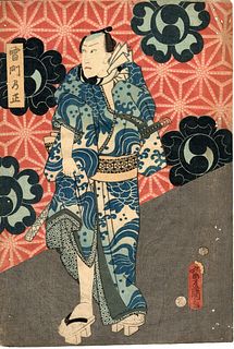 UTAGAWA KUNISADA TOYOKUNI III Original Color Woodblock 1863