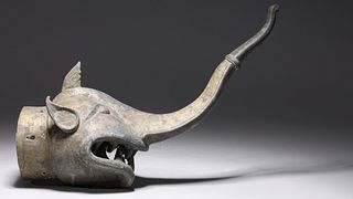 Antique Indian Bronze Metal Beast Head