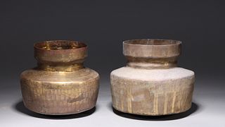 Two Antique Indian Gilt Metal Vessels