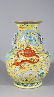 Large & Elaborate Chinese Porcelain Dragon Vase