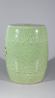 Chinese Celadon Glazed Porcelain Garden Seat