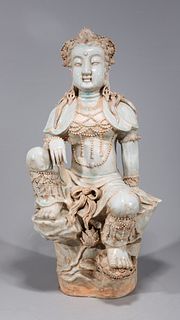 Chinese Celadon Glazed Porcelain Deity