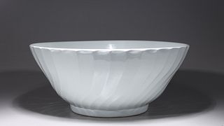 Large Chinese White Glazed Porcelain Basin