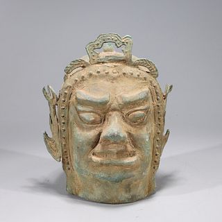Chinese Early Style Bronze Head