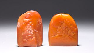 Two Chinese Shoushan Stone Carvings