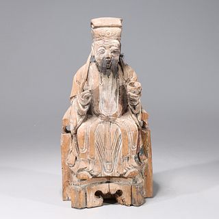 Chinese Ming Style Carved Wooden Figure