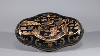 Chinese Gilt Lacquer Covered Box