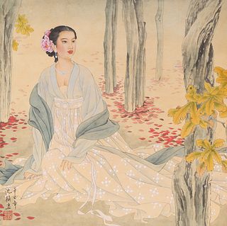 Chinese Painting of a Beauty mounted on Scroll