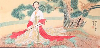 Chinese Ink & Color Painting mounted as Scroll