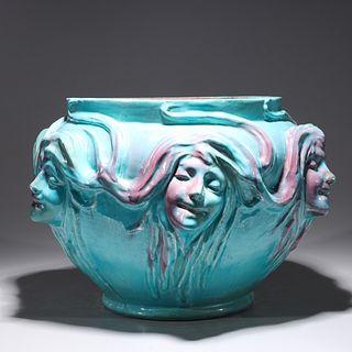 Large European Ceramic Nymph Vase