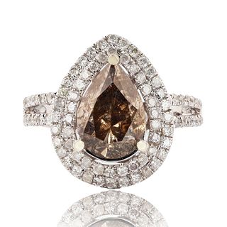 Fancy Brown Diamond 14K White Gold Ring