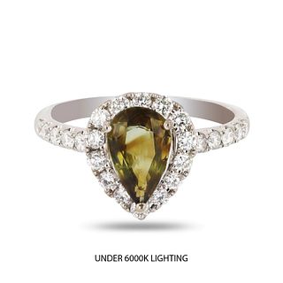 Alexandrite & Diamond 18K White Gold Ring