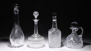 Lot of Four Cut Glass Decanters