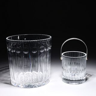 Two Cut Glass Ice Buckets