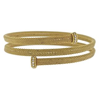 Piero Milano Gold Titanium Diamond Wrap Bracelet