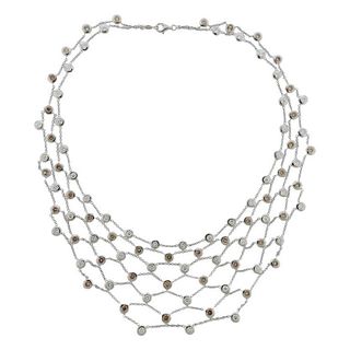 Modern Italian Gold Diamond Bib Necklace