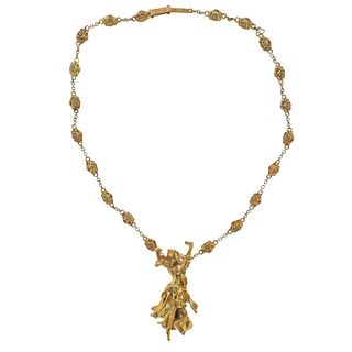 Salvador Dali Carmen of Crotalos 18k Gold Necklace