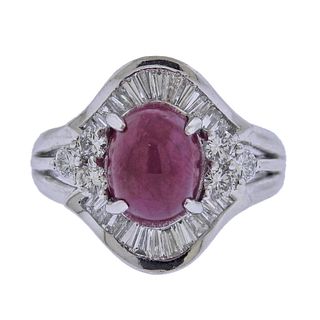 5.77ct Ruby Diamond Platinum Ring