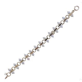 Tiffany & Co Retro 14k Gold Pearl Bracelet