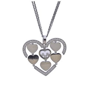 Chopard Happy Amore Floating Diamond Gold Heart Pendant Necklace