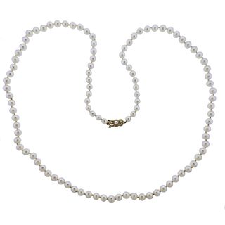 Mikimoto 18k Gold Pearl Classic Necklace