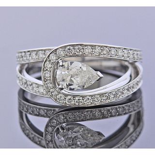 Fred Paris GIA 0.51ct F VVS2 Diamond Platinum Ring