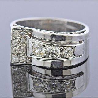 Mid Century Platinum Diamond Ring