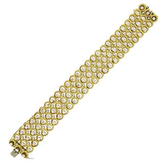 Classic Fine 7.00ctw Diamond Gold Wide Bracelet
