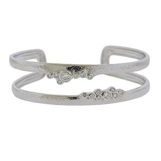 Gurhan Pointelle 18k Gold Diamond Cuff Bracelet