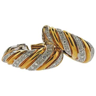 1980s Gold 6.00 Carat Diamond Earrings