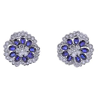 Van Cleef & Arpels Camelia Sapphire Diamond Earrings